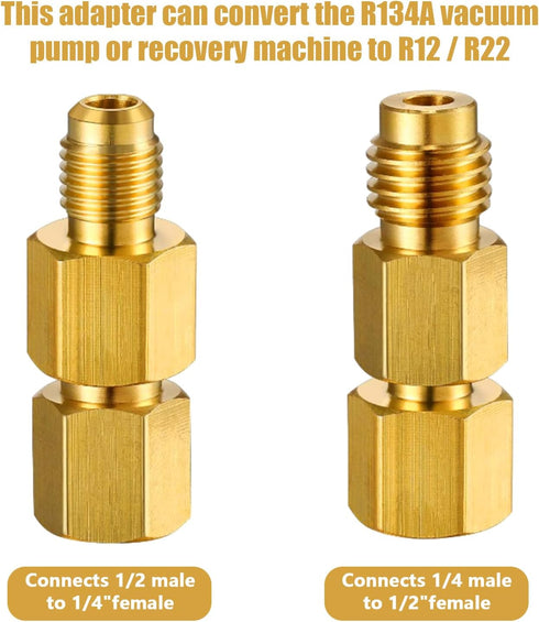 34 Pcs R410a Adapter Kit Mini Split Adapter 45° 90° Refrigerant Hose Adapter, 5/16'' Female 1/4'' Male, 1/2'' to 1/4'' Tank Adapter with Valve Cor...
