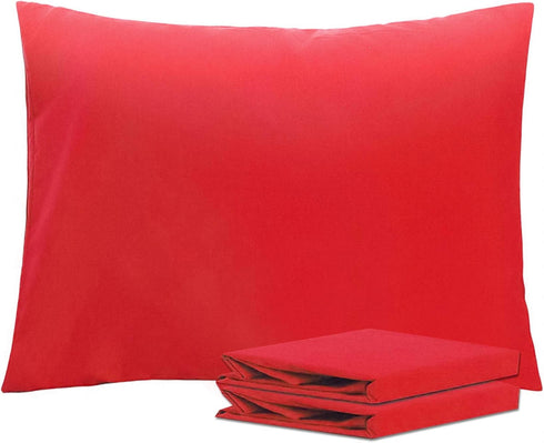 NTBAY Standard Pillowcase Set - 2 Pack Brushed Microfiber 20x26 Pillowcases - Soft, Wrinkle-Free, Fade-Resistant, Stain-Resistant, Red Pillowcases...