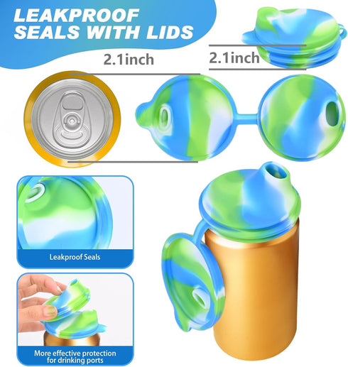 4 Pack Silicone Soda Can Cover Lids,Silicone Canning Lids,Soda Can Lids,Beverage Can Covers Reusable Protector For Soda, Beer, Drink, Juice, Coke,...