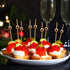 Minisland Gold Pearl Cocktail Picks, 4.7 Inch Long Bamboo Fancy Toothpicks for Appetizers, Decorative Christmas New Year Holiday Party Food Drink ...