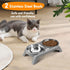 Elevated Cat Bowls - Anti-Vomiting Raised Cat Bowl Stand with 2 Thick Stainless Steel Cat Bowls Non-Slip for Small Medium Indoor Cats & Puppies, D...
