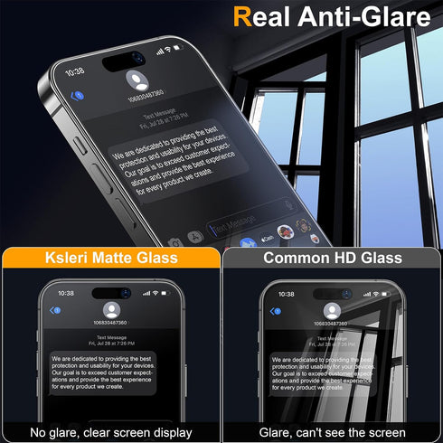 2 Pack Matte Glass Screen Protector for iPhone 15 Pro Max 6.7-inch 2023 with Easy Installation Frame, Anti-Glare Anti-Fingerprint, No Dazzling, 9H...