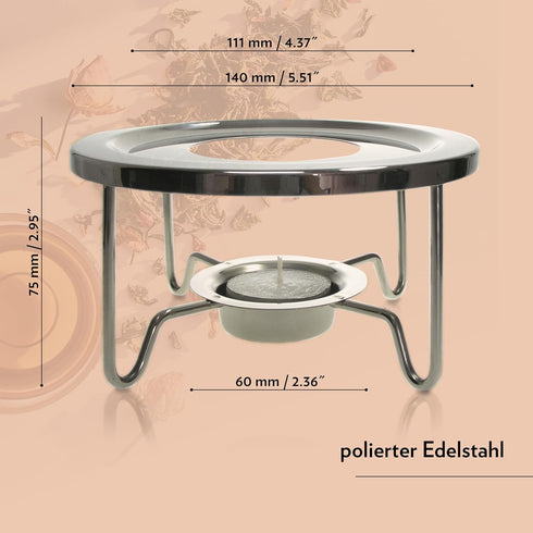 Premium Pot Warmer with Tea Light Candle, Stainless Steel...
