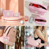Personalized Initial Letter Makeup Bag Preppy Patch Bag, 2Pcs Waterproof PU Leather Chenille Letter Cosmetic Bag, Pink Travel Makeup Bag with Zipp...