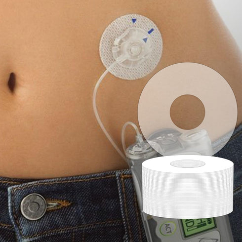 Universal Adhesive Patches for CGM and Insulin Pumps, 0.8-Inch Hole, 40 Pack Waterproof 10-14Days & Breathable Clear Patches, Pre-Cut Adhesive Tap...