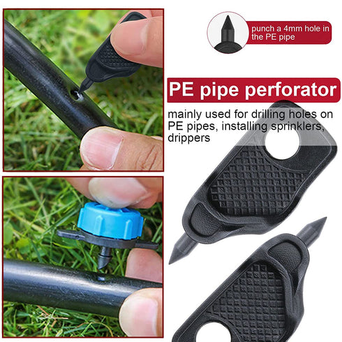 4mm Hole Punch 3PCS Black 4mm Micro Drip Irrigation System Water Pipe Hole Punch Tool...