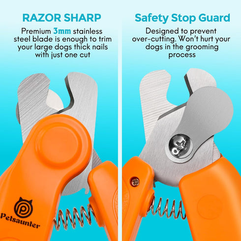2-in-1 Dog Nail Clippers & Grinder, 2 LED Lights and Safety Guard Dog Nail Grinder, Quiet Sharpest Advanced Dog Nail Trimmers for Large Medium Sma...
