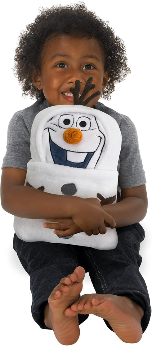 Disney Frozen Winter Cheer White, Orange, Brown Olaf Character Shaped Blanket...