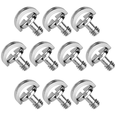 10 Pack Stainless Steel D Shaft D-Ring 1/4" Tripod Screw Adapter, Camera Screw Adapter, Quick Release Mounting Screw Adapter for Camera Camcorder ...