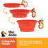 The Dodo Collapsible Dog Bowl, Red; Travel Dog Bowl That Folds Flat and Clips with Carabiner for Easy Storage and Carry...