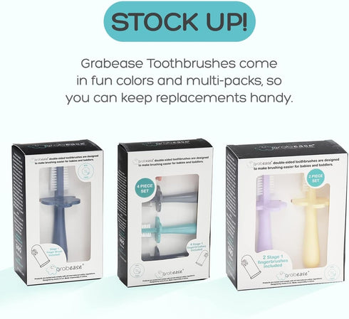 grabease Baby Finger Toothbrush for Infants & Toddlers - BPA-Free & Phthalate-Free Silicone Baby Toothbrush - 1 Pack - Teal...
