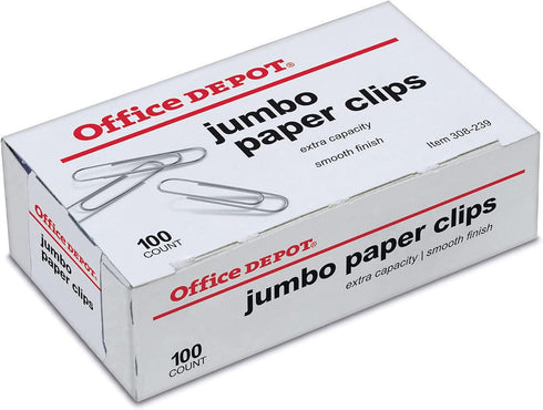 Office Depot(R) Paper Clips, Jumbo, Box Of 100 Clips...