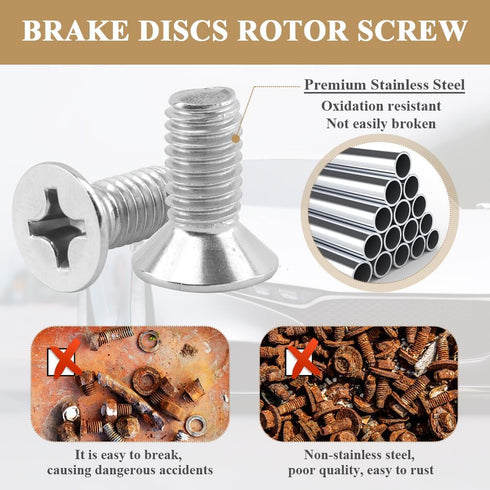 12Pcs Rotor Screws,Rotor Screws For Brake Discs,93600-06014-0H Stainless Steel Brake Disc Rotor Screws,Screw Rotor Brake Disc Retaining,Retaining ...