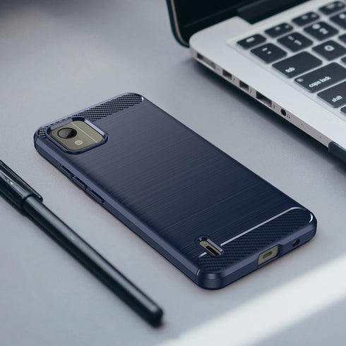 for Nokia C110 Phone case, Shockproof, Scratch Resistant Carbon Fiber Jacket, Soft TPU,for for Nokia C110 case (Blue)...