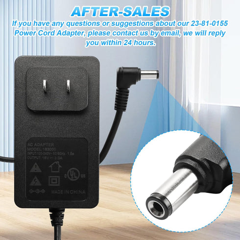 AC/DC Adapter 23-81-0155 Power Cord Adapter 18V Fits for Milwaukee 2891-20 Jobsite Speaker and Other Equipment......
