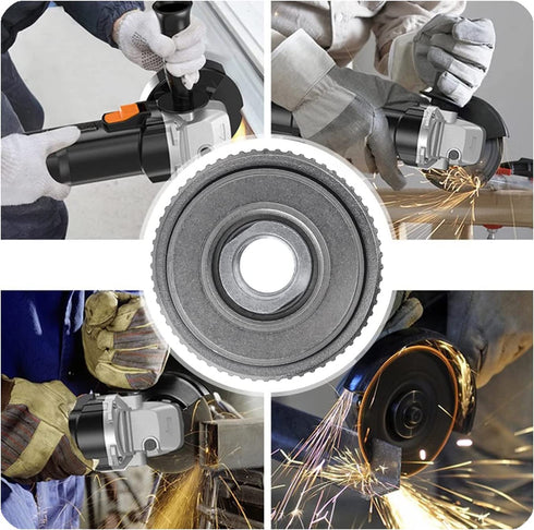 Gear Type Self-Locking Angle Grinder Flange Lock Nuts M14 Thread Quick Release Nut Clamping Equipment Power Tool Accessory, Silver...