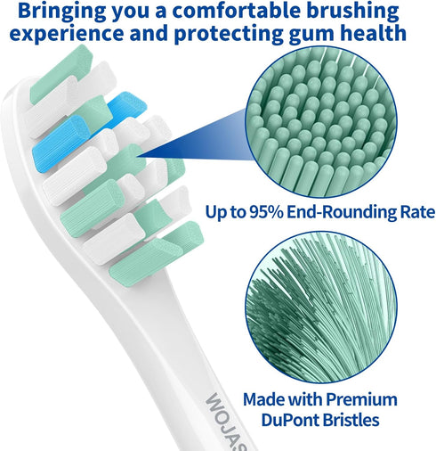 Replacement Brush Heads Compatible with Philips SoniCare Electric Toothbrushes Handle, Toothbrush Heads of Effective Cleaning, for Snap-on System,...