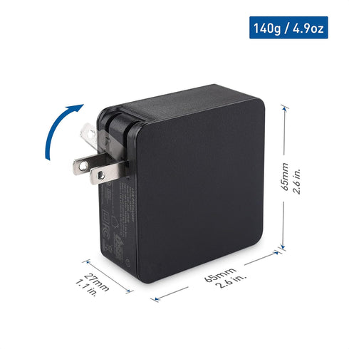 Cable Matters 60W USB C Wall Charger (USB C Charger) in Black - Supports 60W Power Delivery Charging - Includes 3m / 9.8 ft USB-C Charging Cable, ...