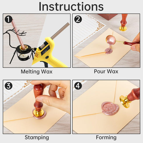 10PCS Wax Seal, Glue Gun Wax Seal Sticks for Stamp Letter Envelope Wedding Invitation...