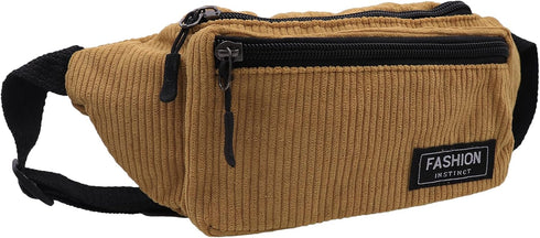 Corduroy Fanny Pack for Women Waist Bag Travel Crossbody Belt Bags Small Bum Purse Hiking Daypack for Running Workout...