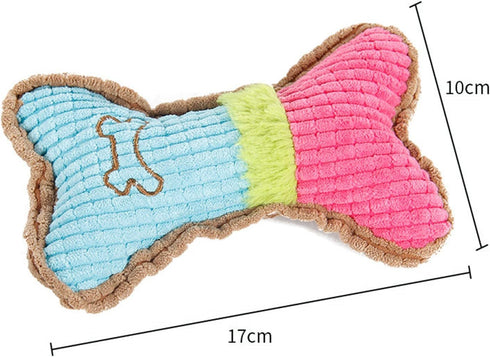 Blue-Pink Pet Plush Chew Product Teeth Cleaning Bite Resistant Dog Accessory Bone Shape Dog Training Chew Toy for Dog Accessories Supplies...