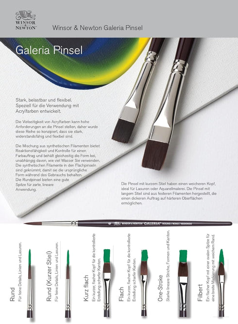 Winsor & Newton Galeria Round Short Handle Brush, Size 3, Silver...