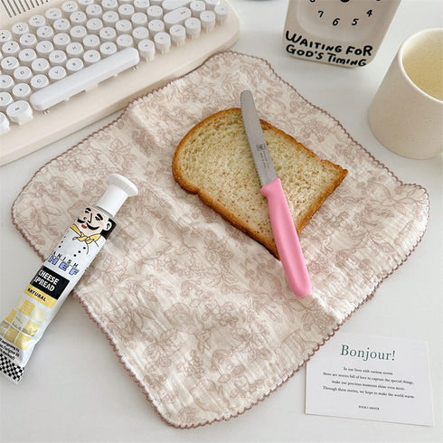 BuLuTu 100% Cotton Muslin Kitchen Towels with Cute Animals Pattern Soft and Super Absorbent Dish Towels Cleaning Rags, 4 Pack 100% Cotton Super Ab...