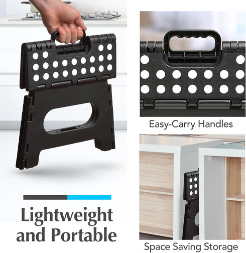 Handy Laundry - Folding Step Stool - Sturdy Enough Collapsible Stool to Support Adults and Safe Enough for Kids - Opens Easy with One Flip - Great...