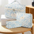 3 Pcs Cotton Quilted Makeup Bag Set,Floral Makeup Bag,Cute Makeup Bag,Travel Makeup Bag,Large Toiletry Cosmetic Bag Makeup Bag Organizer for Women...