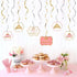 LINGTEER A Little Princess Royal Crown Pink Swirls Streamers - 12 pcs Princess Baby Girl Birthday Shower Party Decorations Gift Sign....