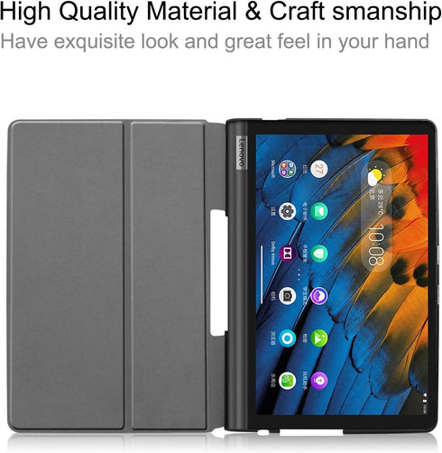 Case for Yoga Smart Tab YT-X705F, Ratesell Lightweight Fold Stand Microfiber Lining Case Cover for Lenovo Yoga Smart Tab 10.1 Inches Black...
