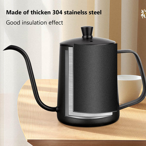 MERMOO YILAN Gooseneck Coffee Kettle 21oz Pour Over Drip Pot 600ml Long Narrow Spout Stainless Steel Water Dripper Kettle for Tea & Coffee(Silver)...