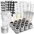 Talented Kitchen 12 Magnetic Spice Jars for Refrigerator with 3 Metal Wall Bases, 269 Preprinted Seasoning Labels, 2 Styles, 1 Cooking Conversion ...