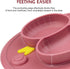 Baby Divided Plate Placemat Silicone- Portable Non Slip Child Feeding Suction Plate for Children Babies and Kids BPA Free Baby Dinner Plate Microw...