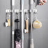 Broom Mop Holder Wall Mount Cleaning Tool holder, Heavy Duty Stainless Steel Broom Hanger Rack Hook Organizer, Garage Storag Racks wall Mounted Br...