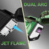 2 Pack Waterproof Lighter Outdoor Windproof Torch Lighter Dual Arc Lighter Butane Electric Lighter USB Rechargeable Lighter Flameless Plasma Light...