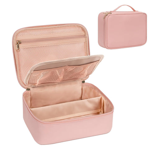 OCHEAL Makeup Bag, Potable Make up Bag Cute Makeup Organizer Bag for Toiletry Cosmetics Accessories with Divider and Brushes Compartments, Makeup ...