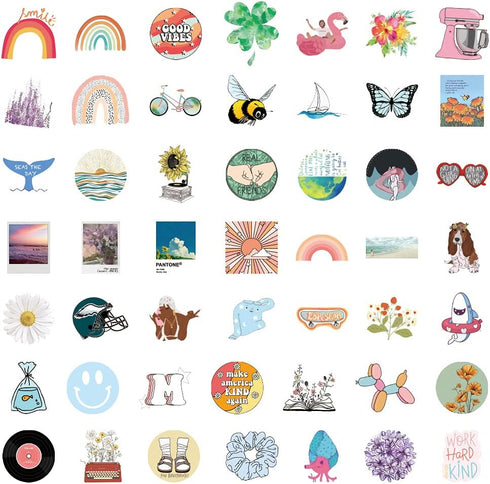 Stickers for Water Bottles, 200 Pack/PCS Cute Vsco Vinyl Aesthetic Waterproof Stickers Laptop Hydroflask Skateboard Computer Stickers for Teens Ki...