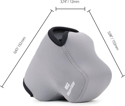 MegaGear ''Ultra Light'' Neoprene Camera Case Bag with Carabiner for Panasonic Lumix DMC-FZ300 Digital Camera (Grey) (MG628)...
