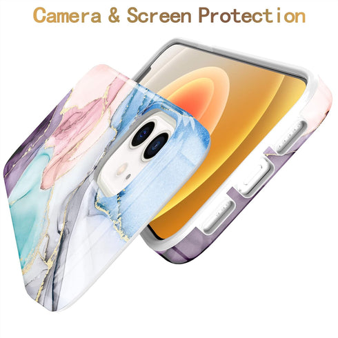 BAISRKE iPhone 12 Pro Case,iPhone 12 Gold Sparkle Glitter Marble Slim Shockproof Flexible Bumper TPU Soft Case Rubber Silicone Cover Phone Case fo...