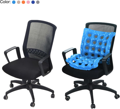 PATIKIL Inflatable Seat Cushion, 2 Pack Portable Air Seat Chair Cushions Breathable Flocked Square Seat Pad for Home Wheelchairs Office Chairs, Gr...