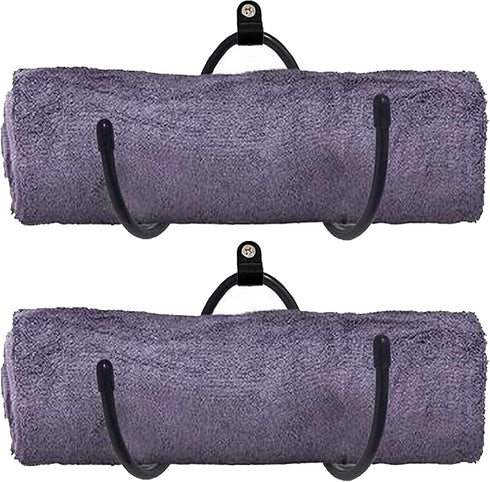 Wall Mount Towel Storage Rack Organizer Holder for Bathroom, Kitchen, Utility Room - Holds Hand Towels, Towels, Robes,Washcloths - Adjustable Meta...