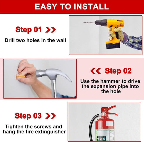 Universal Fire Extinguisher Bracket, Fire Extinguisher Mounts & Brackets up to 40 lbs, Suitable for Big and Small Fire Extinguisher Cabinet, Holde...