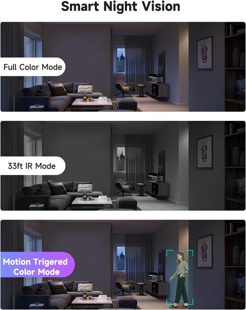1080P 2.4g/5g Indoor Camera, Plug-in Cameras for Home Security w/Night Vision, Baby/Elder/Home Cameras Indoor with Phone App, Motion Detection, 2-...