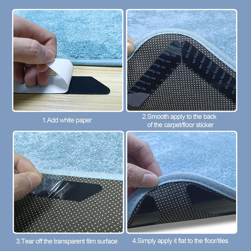 24 PCS Rug Tape?Rug Gripper Pads?Non Slip Rug Grippers?Non Slip Rug Pads for Hardwood Floors and Tiles?Hold Carpet in Place on Hardwood Floors and...