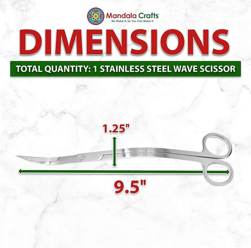 Mandala Crafts Stainless Steel Curved Aquarium Scissors - Aquarium Extra Long Scissors for Aquatic Plants - Silver Wave scissors Aquascape Scissor...