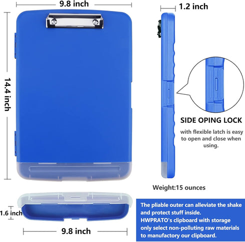Clipboards Organizer Clipboard with Storage Nursing Clipboard Foldable File Folder Plastic Clipboard Folio with Storage Case for Teacher,Kids,Doct...