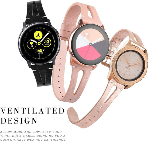 TOYOUTHS Compatible with Samsung Galaxy Watch 7/FE/6/5/4/Active 2 40mm 44mm Band, 20mm Leather Strap for Galaxy Watch 6 Classic 43mm 47mm/Watch 5 ...