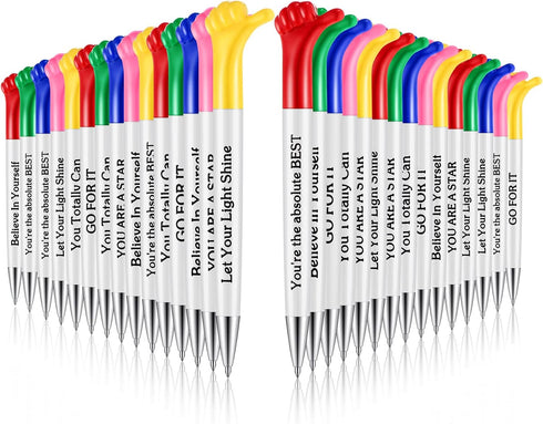 30 Pieces Inspirational Quotes Thumbs up Pens Motivational Messages Pen Teachers Appreciation Hand Gesture Pens Encouraging Presents for Appreciat...