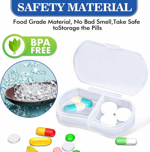 4PCS Pill Case for Purse Small Pill Organizer Portable Travel Daily Pill Containers AM & PM Mini Pill Box Vitamin, Fish Oil, Supplement Holder...